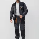 Костюм Босфор (брюки+куртка) хлопок 100%, черный/серый