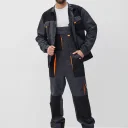 Костюм Босфор (полукомбинезон+куртка) хлопок 100%, черный/серый