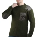 Джемпер форменный оливковый с накладками