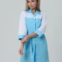 Халат женский "Катрин" белый с голубым