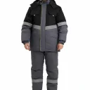 Костюм рабочий мужской утепленный "СЕВЕРНАЯ ШИРОТА" серый/черный (куртка + полукомб.) Минпромторг