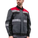 Костюм "РЕСПЕКТ" куртка/полукомб. цвет: СЕРЫЙ/ЧЕРНЫЙ