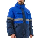 Костюм зимний "БАЛТИКА" IV кл.,куртка/полукомб. цвет: т.синий/василек, ткань "НОРД"