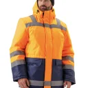 Костюм зимний "СКАНДИН-ДОРОЖНЫЙ" куртка/полукомб. цвет: оранжевый/т.синий