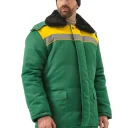 Куртка зимняя "УРАЛ" цвет: т.зеленый/желтый