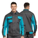 Костюм мужской "Бренд 1 2020" серый/бирюза (куртка и брюки)