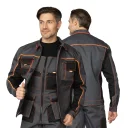 Костюм мужской "Бренд 2 2020" тёмно-серый/тёмно-серый/чёрный (куртка и полукомбинезон)