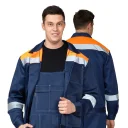 Костюм мужской "Пантеон 2 СОП" синий/оранжевый (куртка и полукомбинезон)