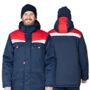 Костюм мужской утеплённый "Профессионал 2 Ультра" тёмно-синий/красный (куртка и полукомбинезон)