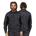 Куртка мужская летняя "Люкс" серый/чёрный со светоотражающим кантом