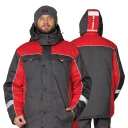 Куртка мужская утеплённая "Бренд" тёмно-серая/красная