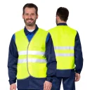 Жилет сигнальный "Спектр Лайт 1П" лимонный на пуговицах для дорожных рабочих