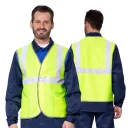 Жилет сигнальный "Спектр Лайт 2П" лимонный на пуговицах с карманами