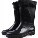 Сапоги ПВХ D-28 НУ (STEP) мужские, с надставкой, утепленные (нетканое полотно), черные