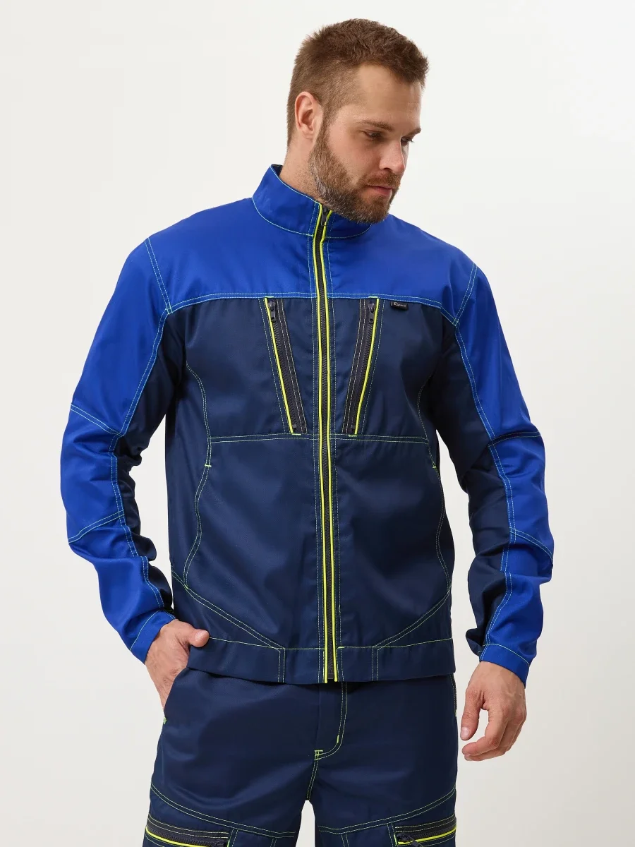 Куртка Волна-33 (35% хл.65% пэ), синий/васильковый - фото 2