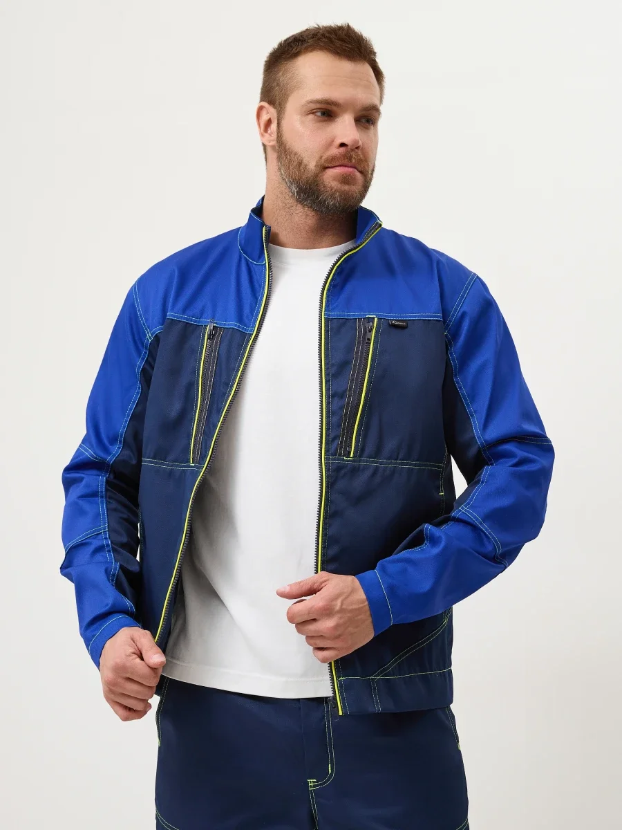 Куртка Волна-33 (35% хл.65% пэ), синий/васильковый - фото 9