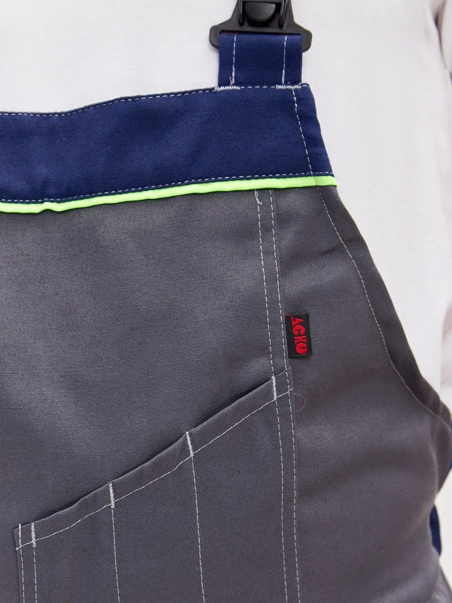 Костюм Волна (полукомбинезон+куртка) (тк.35% хлопок, 65% пэ), синий/серый - фото 10