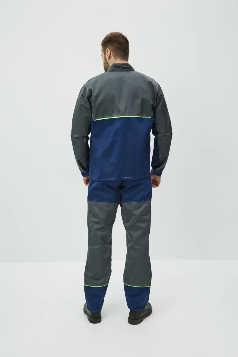 Костюм Волна (брюки+куртка) (тк.35% хлопок, 65% пэ), синий/серый - фото 14