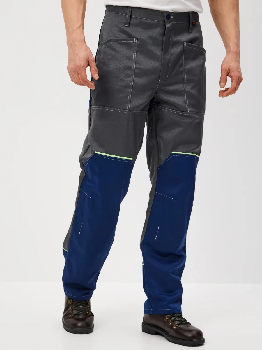 Костюм Волна (брюки+куртка) (тк.35% хлопок, 65% пэ), синий/серый - фото 15