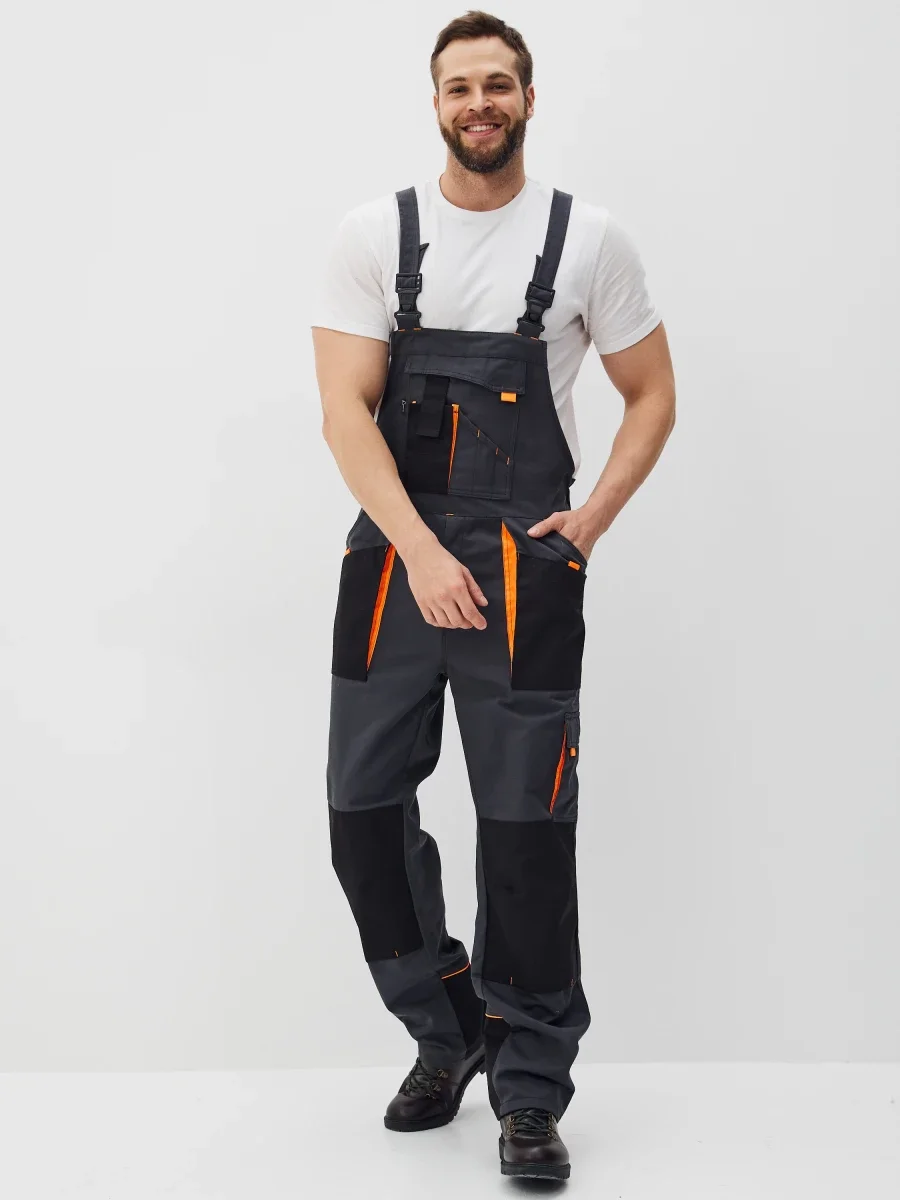 Костюм Босфор (полукомбинезон+куртка) хлопок 100%, черный/серый - фото 4