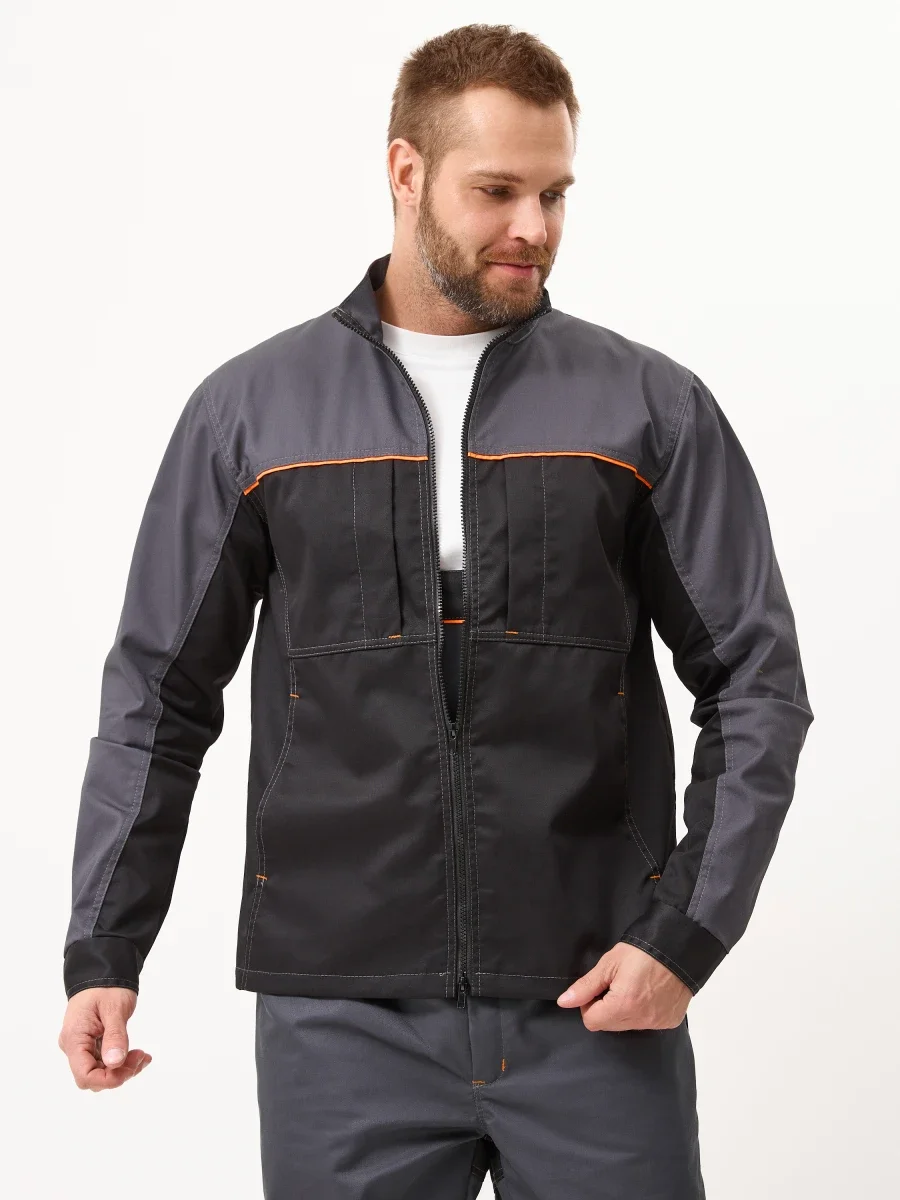 Куртка Волна-2 (35% хлопок, 65% пэ), серый/черный - фото 11