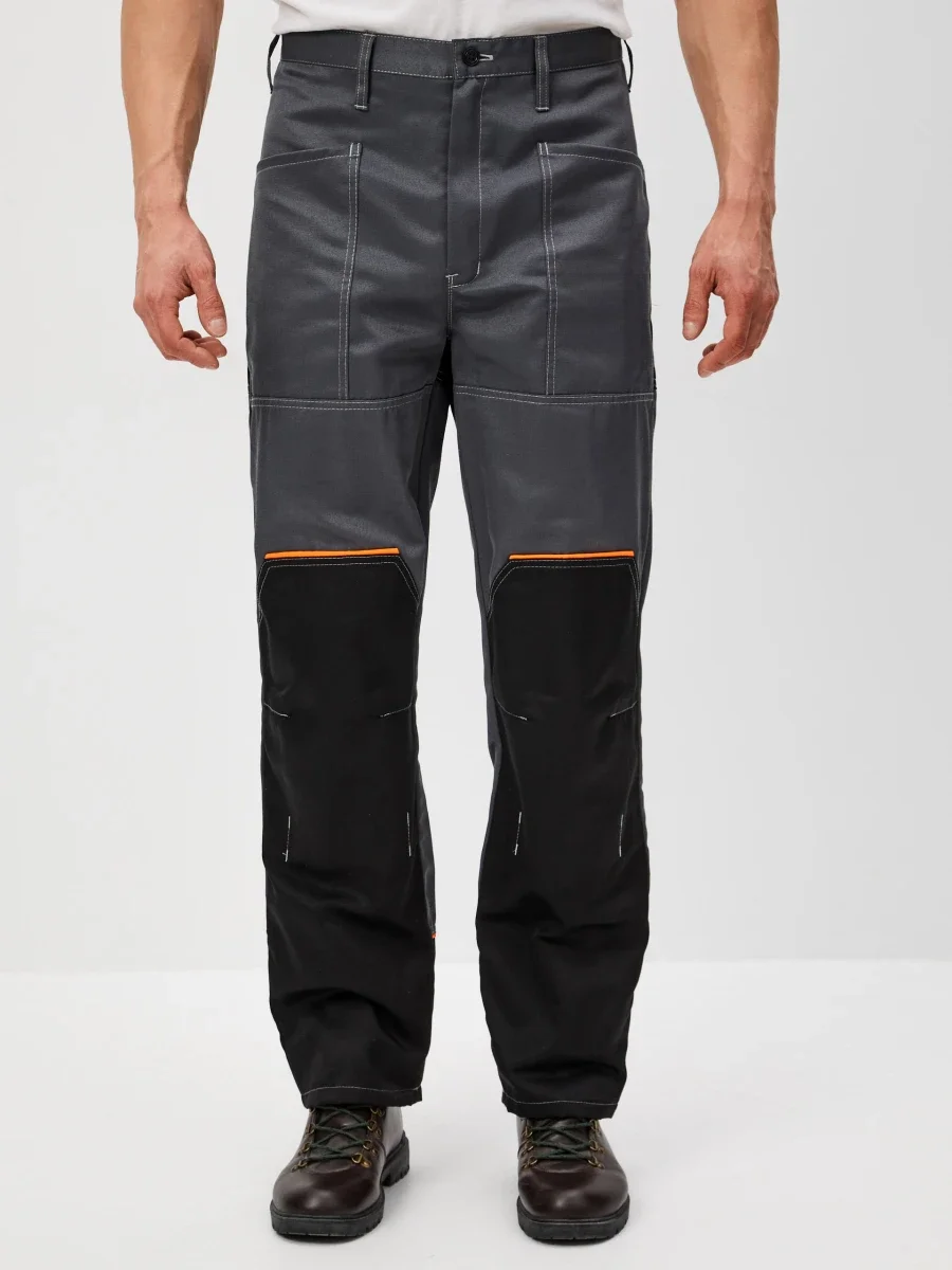 Брюки Волна (тк.35% хлопок, 65% пэ), серые/черный - фото 5