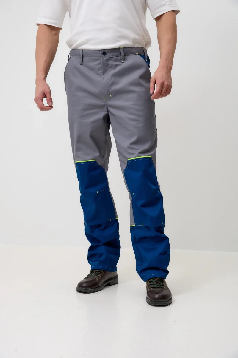 Брюки Волна-2 (35% хлопок, 65% пэ)), серые/синий - фото 5