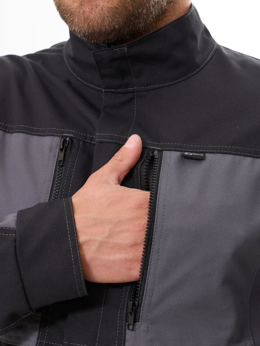 Куртка Крафт (тк.60% хл 40% пэ), серый/черный - фото 5