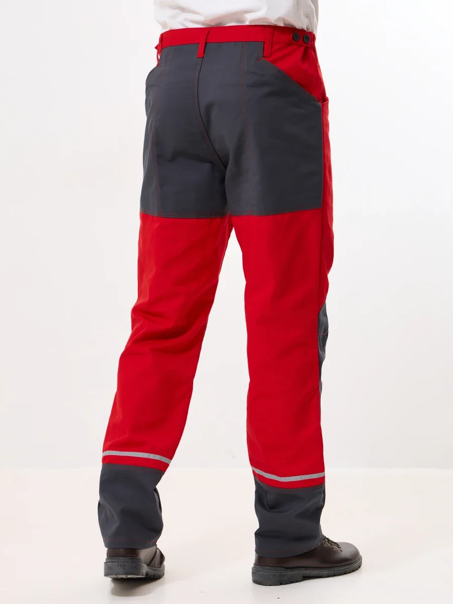 Брюки Корнет (100% хлопок), красный/серый - фото 2