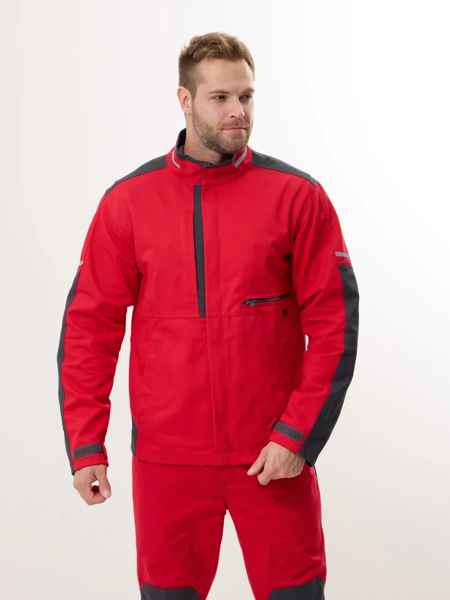 Куртка Корнет (100% хлопок), красный/серый - фото 6