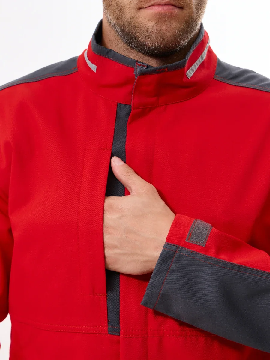 Куртка Корнет (100% хлопок), красный/серый - фото 9