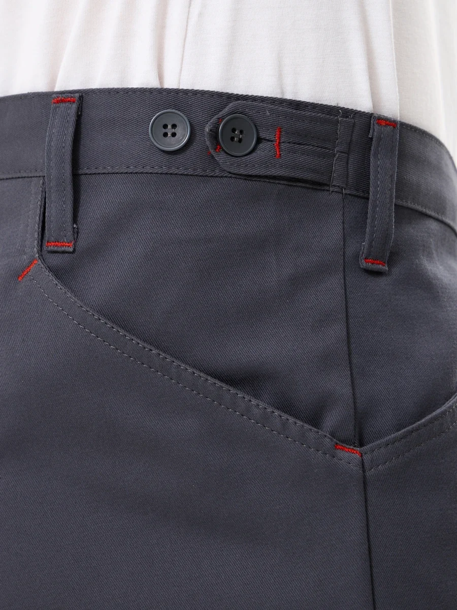 Брюки Корнет (100% хлопок), серый/красный - фото 1