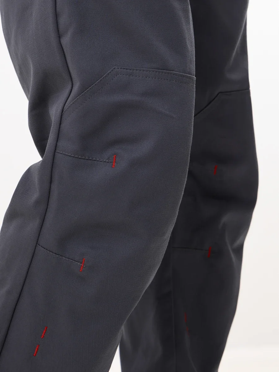 Брюки Корнет (100% хлопок), серый/красный - фото 6