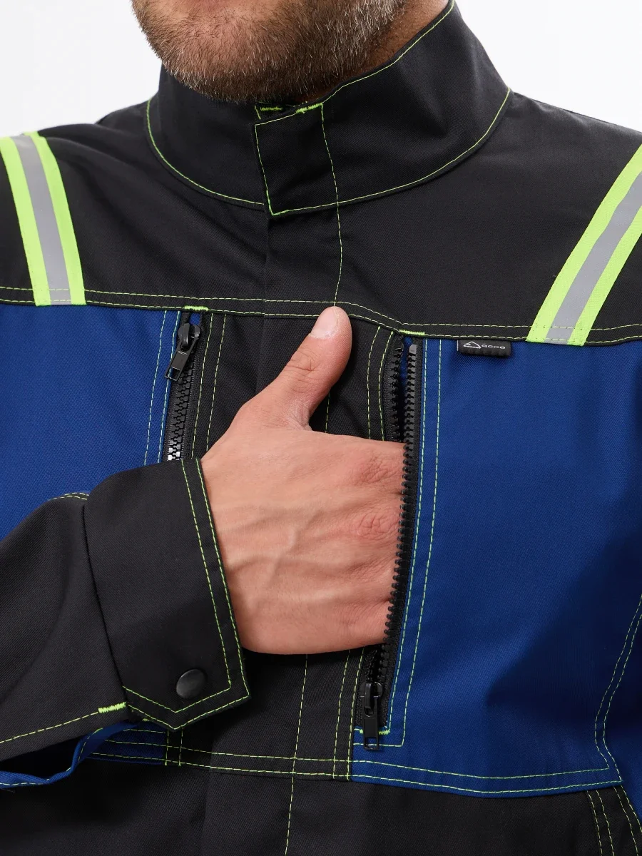 Куртка Эксперт-2 (35% хл.65% пэ), синий/черный - фото 4