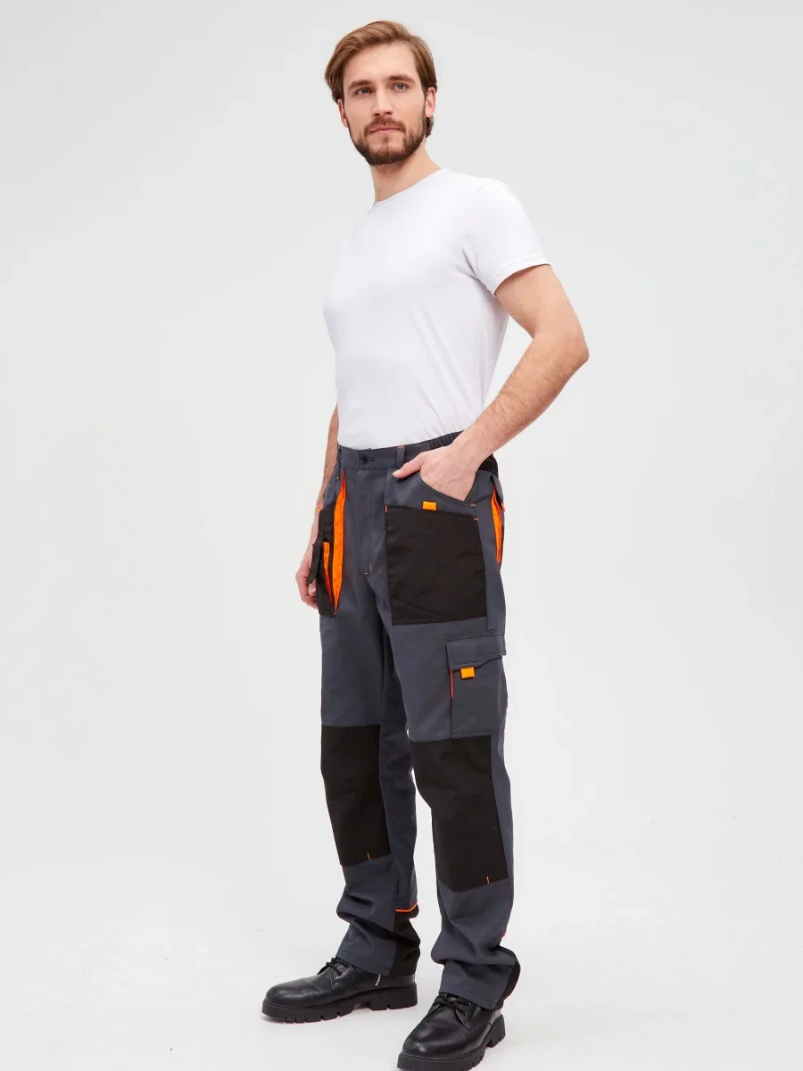 Брюки Босфор (тк.100% хлопок), серый/черный - фото 4