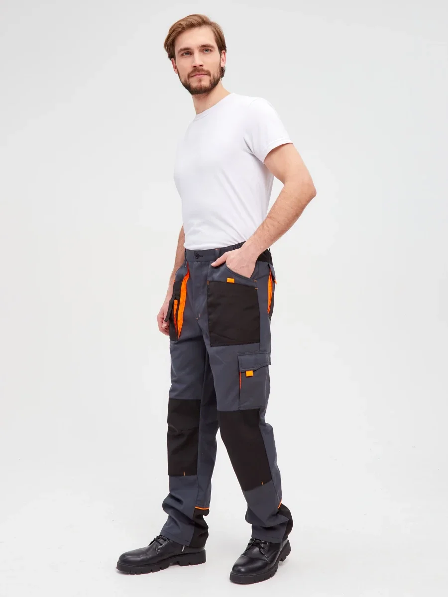 Брюки Босфор (тк.100% хлопок), серый/черный - фото 5