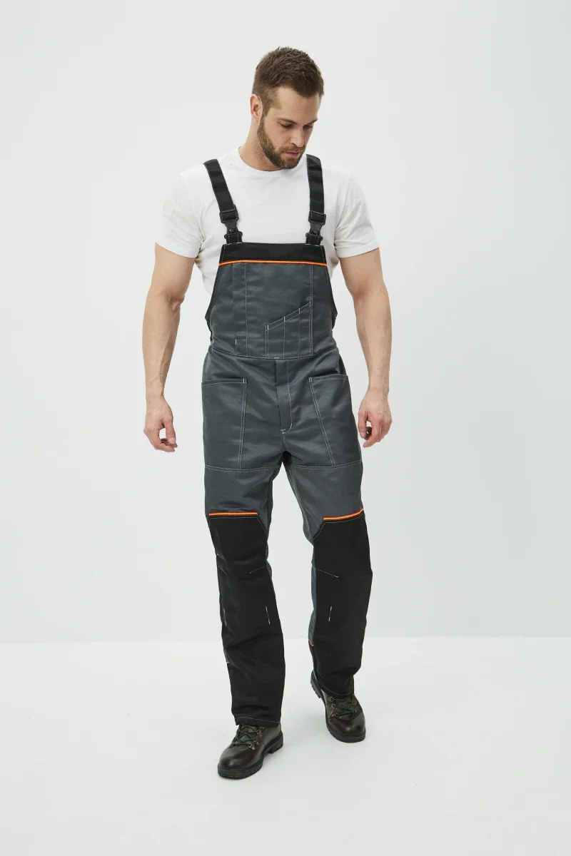 Костюм Волна (полукомбинезон+куртка) (тк.35% хлопок, 65% пэ), черный/серый - фото 10