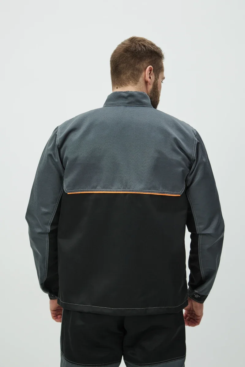 Костюм Волна (полукомбинезон+куртка) (тк.35% хлопок, 65% пэ), черный/серый - фото 6