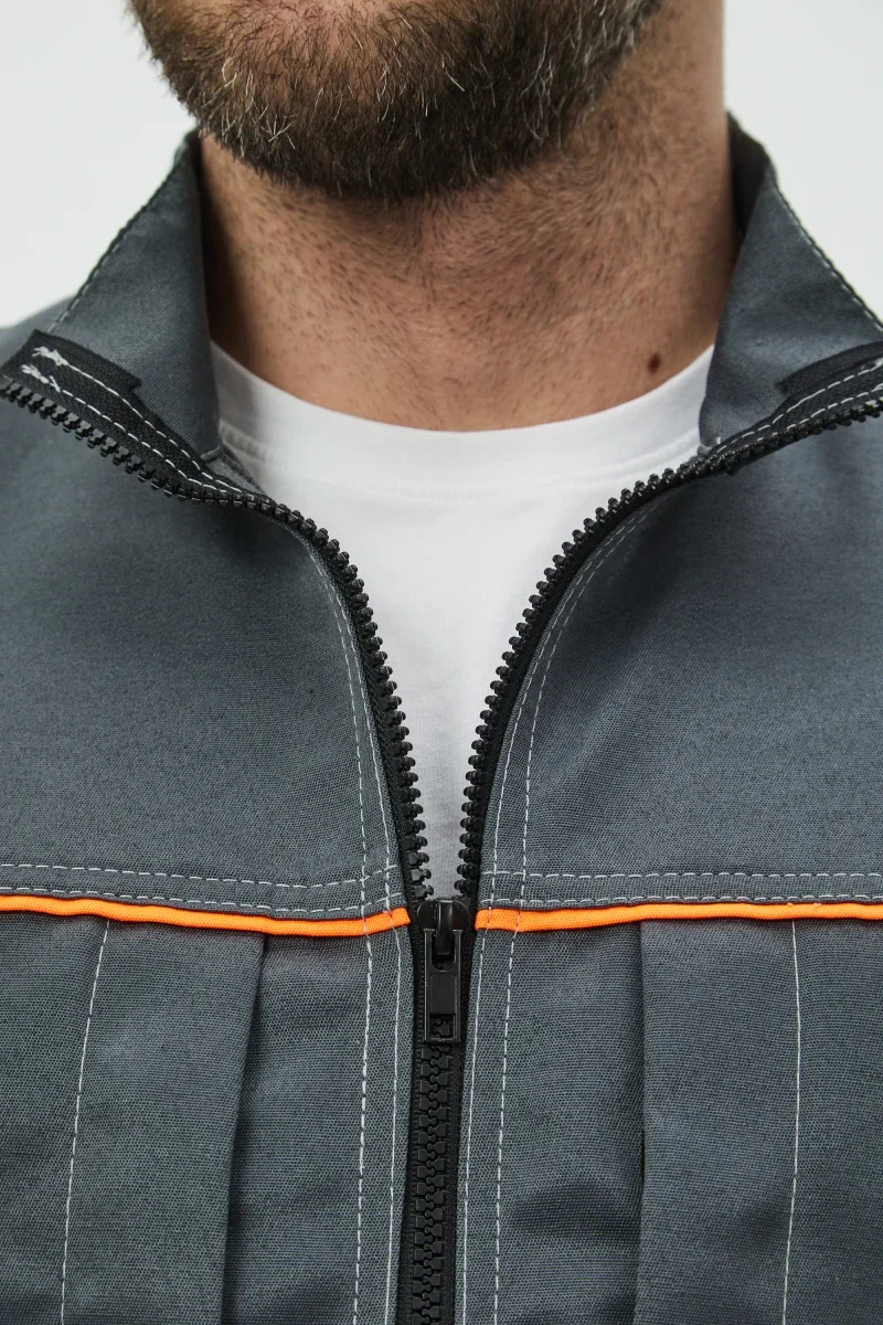 Костюм Волна (полукомбинезон+куртка) (тк.35% хлопок, 65% пэ), черный/серый - фото 7