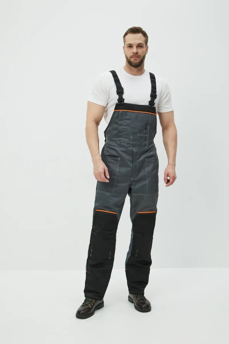 Костюм Волна (полукомбинезон+куртка) (тк.35% хлопок, 65% пэ), черный/серый - фото 9