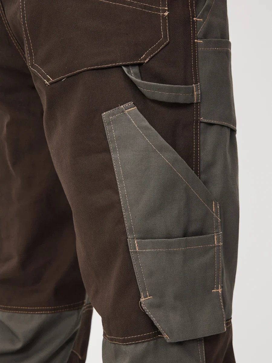 Брюки Канзас (тк.100% хлопок), хаки/коричневый - фото 10