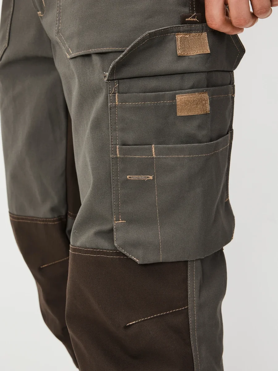 Брюки Канзас (тк.100% хлопок), хаки/коричневый - фото 8