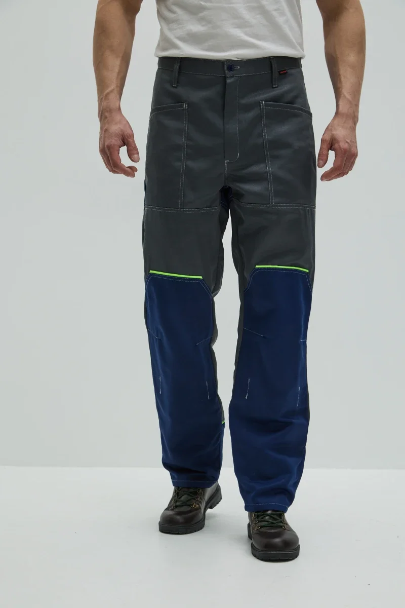 Брюки Волна (тк.35% хлопок, 65% пэ), серые/синий - фото 13