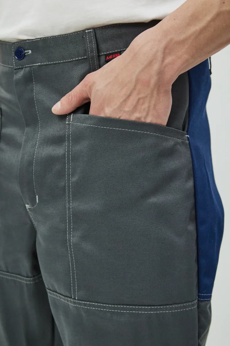 Брюки Волна (тк.35% хлопок, 65% пэ), серые/синий - фото 18