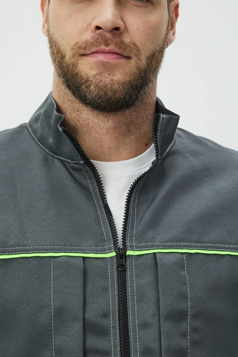 Куртка Волна (35% хл.65% пэ), серый/синий - фото 6