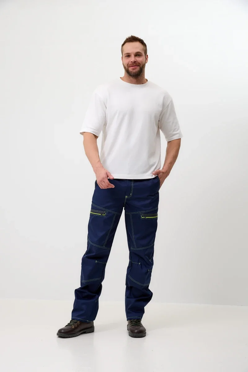 Брюки Волна-33 (тк.35% хлопок, 65% пэ), синий/васильковый - фото 12