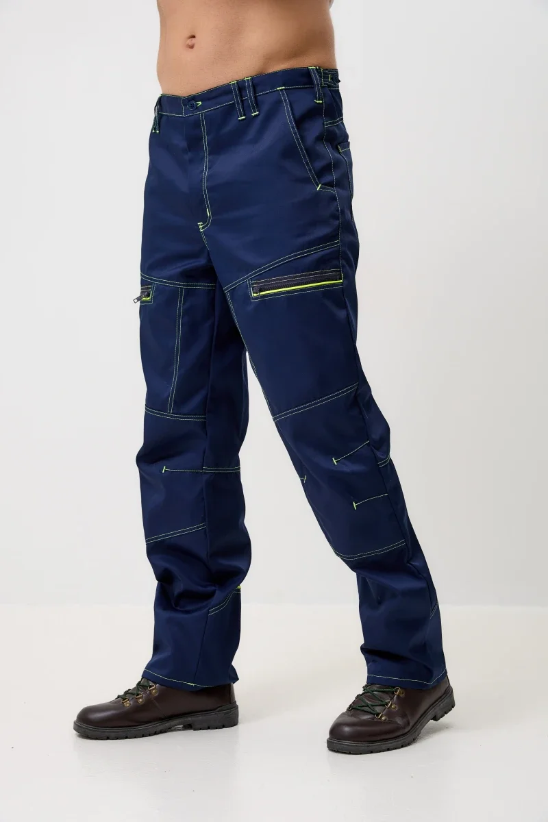 Брюки Волна-33 (тк.35% хлопок, 65% пэ), синий/васильковый - фото 3