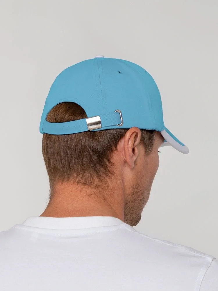 Бейсболка Honor, голубая с белым кантом - фото 6