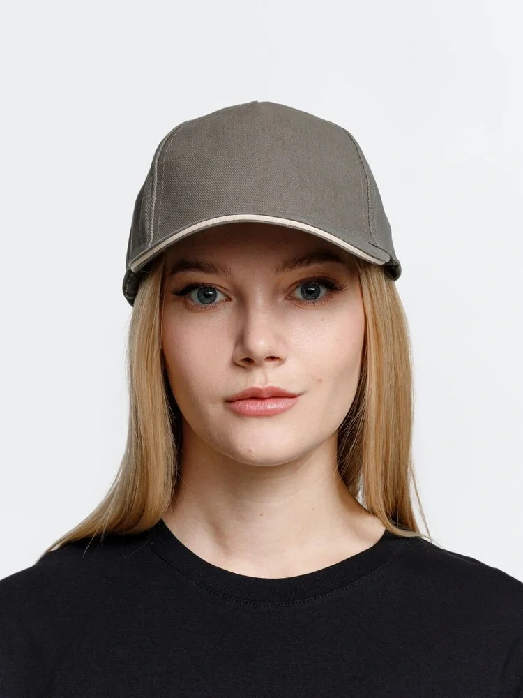 Бейсболка Long Beach, хаки с бежевым - фото 11