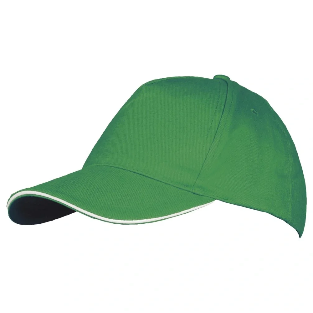 Бейсболка Long Beach, ярко-зеленая с белым - фото 2
